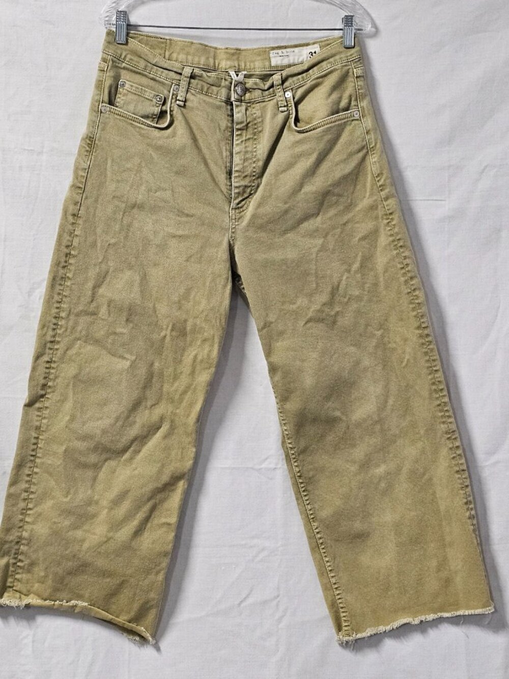 Rag & Bone Andi High Rise Ankle Wide Leg Jeans Size 31 in Sage - Picture 2 of 13